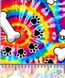 Top Dogs Bones & Paw on Tie Dye GAIL-CD4462 MULTI Timeless Treasures Half Yard