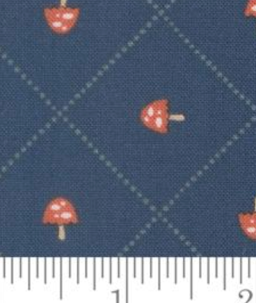Natures Sketchbook Mushroom and Grid Twilight 39077 16 Elena Amo Moda Half Yard