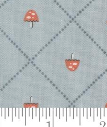Natures Sketchbook Mushroom and Grid Sky 39077 20 Elena Amo Moda Half Yard