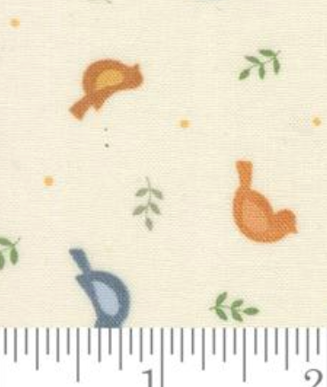 Family Tree Tossed Birds Warm White 56164 11 Deb Strain Moda Half Yard