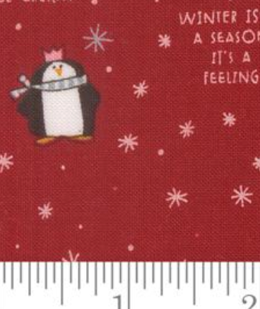 Chilly Mr Penguin Red 55711 12 Sweetwater Moda Half Yard