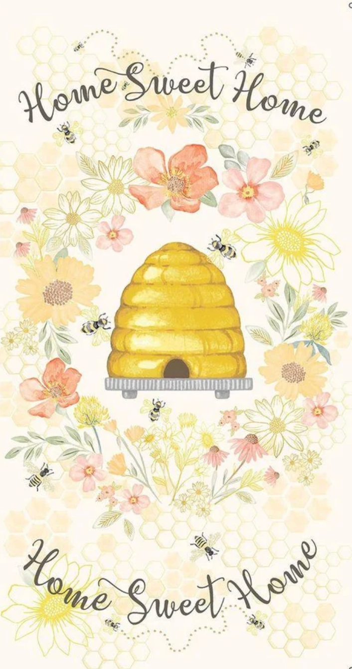 Home Sweet Home Bees 24" Panel PANEL-CD3040 Timeless Treasures 201P