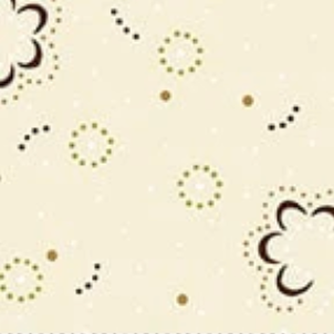 Buttercream & Brickle Bits Cream Posh Posies 1953-40 Kim Diehl Henry Glass Half Yard