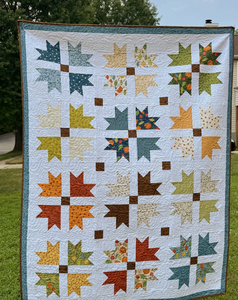 Harvest Stars Quilt PRINTED PATTERN from Amy Latta Creations