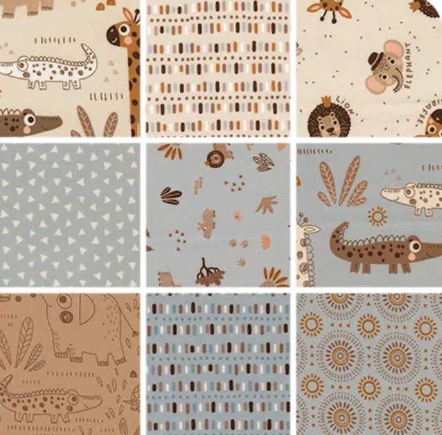Wildly Cute Safari 30 Fat Quarter Bundle 39080AB Elena Amo Moda