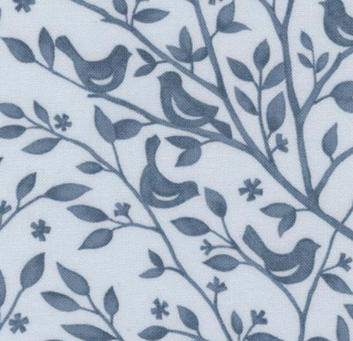 Family Tree Birds Branches Mist 56161 18 Deb Strain Moda Half Yard