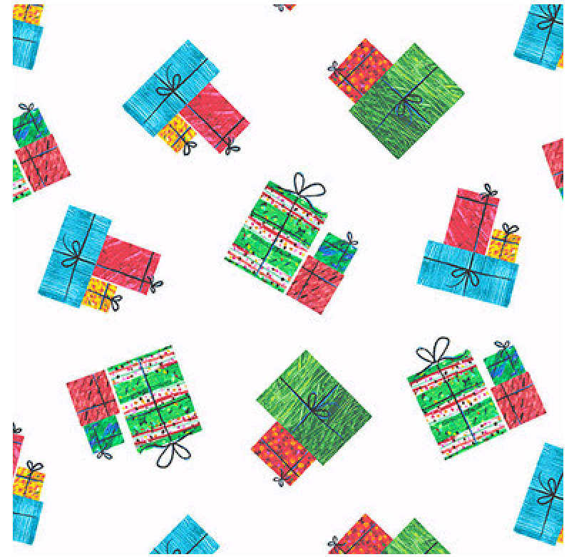 The Very Hungry Caterpillar Christmas Wrapped Gifts A-7515-X - Half Yard