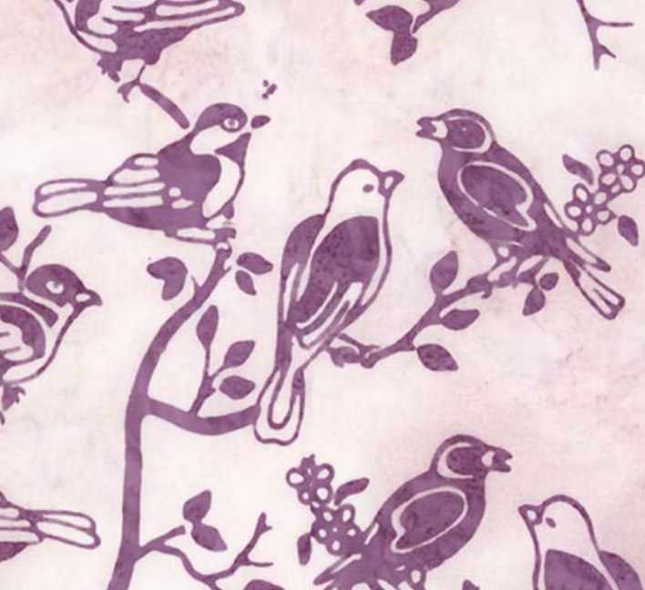 Batiks Backyard Birds Petal BT23581-571 Riley Blake Half Yard