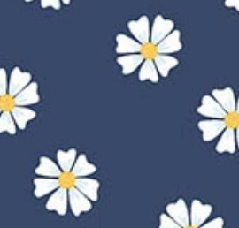 Oh Say Can You Sew Dancing Daisies Navy A-10002-B Amy Latta Andover Half Yard