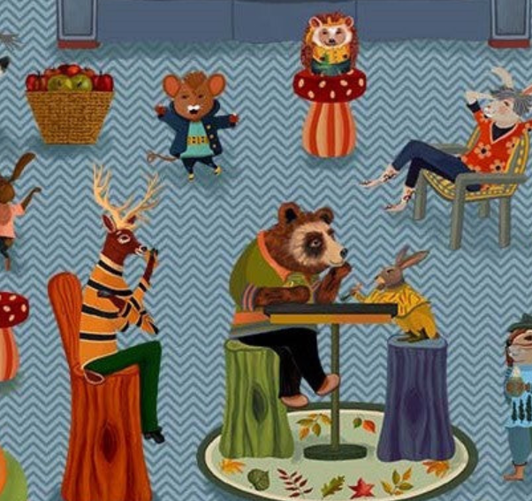 Cozy Lounge Dine & Dashing Party Cindy Jackson DDC12903-BLUE-D Michael Miller Fabrics Half Yard