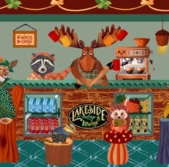 Cozy Lounge Critter Comforts STRIPE Cindy Jackson DDC12915-MULT-D Michael Miller Fabrics Half Yard