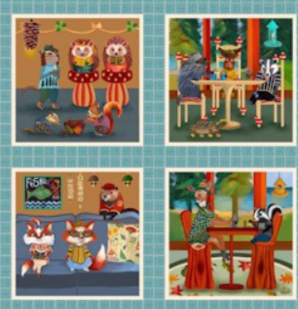 Cozy Lounge Cozy Critter Cindy Jackson DDC12914-MULT-D Michael Miller Fabrics Half Yard