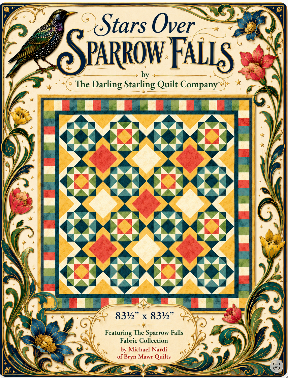 Stars Over Sparrow Falls 83 x 83 by The Darling Starling Quilt Company