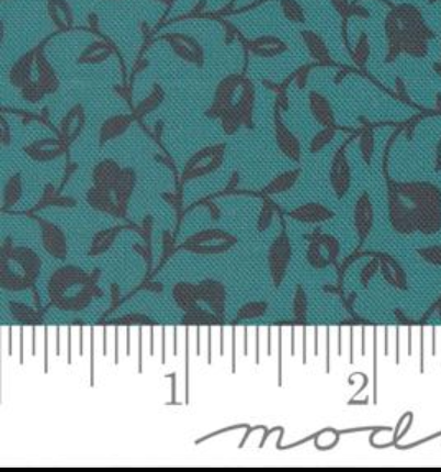 Sitara Affinity Small Floral Vines Lagoon Crystal Manning MODA 11985 15  HALF YARD