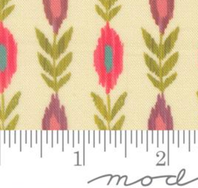Sitara Vines Stripes Cream Crystal Manning MODA 11984 11  HALF YARD