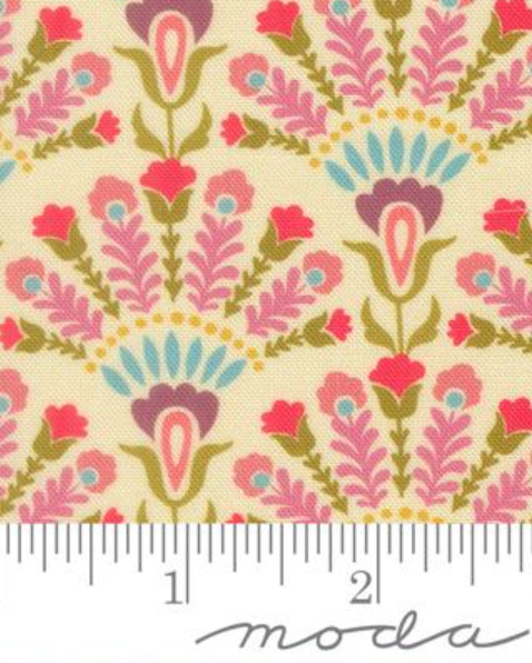 Sitara Damask Opaline Cream Crystal Manning MODA 11983 11 HALF YARD