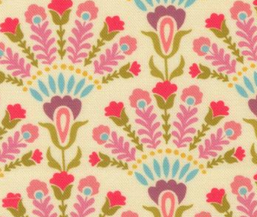 Sitara Damask Opaline Cream Crystal Manning MODA 11983 11 HALF YARD