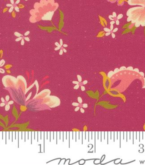 Sitara Davina 11982 24 Pomegranate Crystal Manning MODA HALF YARD