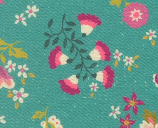 Sitara Davina Florals Blue Chill Crystal Manning MODA 11982 16 HALF YARD