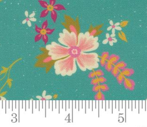 Sitara Davina Florals Blue Chill Crystal Manning MODA 11982 16 HALF YARD
