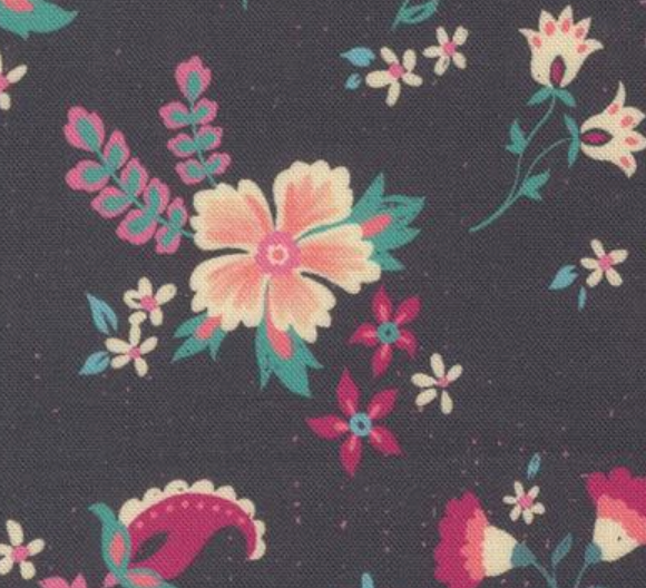 Sitara Davina Florals Midnight Crystal Manning MODA 11982 12 HALF YARD