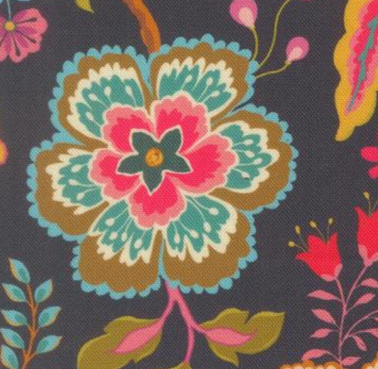 Sitara Jasmine Florals Midnight Crystal Manning MODA 11980 12 HALF YARD