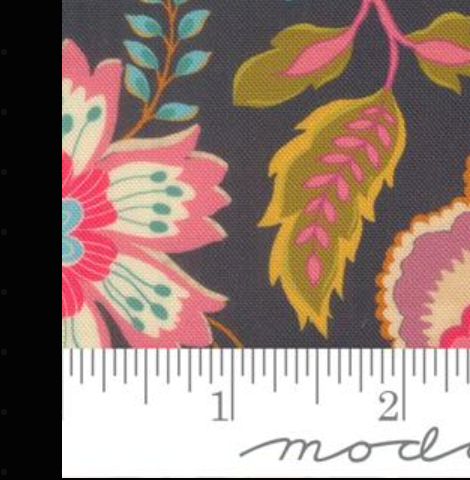 Sitara Jasmine Florals Midnight Crystal Manning MODA 11980 12 HALF YARD