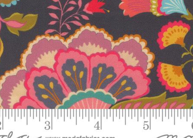 Sitara Jasmine Florals Midnight Crystal Manning MODA 11980 12 HALF YARD