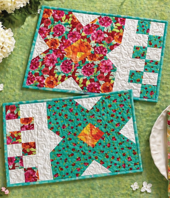 Orphan Quilt Petal Pop Place Mats Pattern VRDOQ136 Tricia Lynn Maloney Villa Rosa Designs