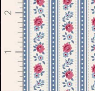 Tilda Village Life Agnes Blue Cotton Fabric 100700 Half Yard (PREORDER SHIPS 10/1)