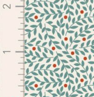 Tilda Village Life Lillian Teal Cotton Fabric 110177 Half Yard (PREORDER SHIPS 10/1)