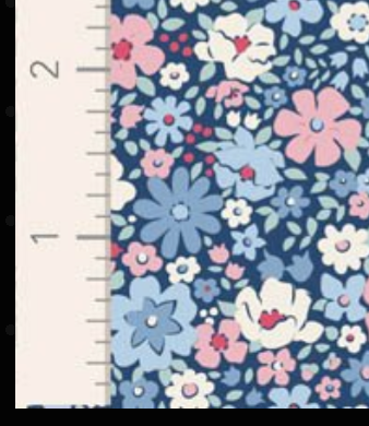 Tilda Village Life Esther Blue Cotton Fabric 100699 Half Yard (PREORDER SHIPS 10/1)