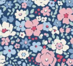 Tilda Village Life Esther Blue Cotton Fabric 100699 Half Yard (PREORDER SHIPS 10/1)
