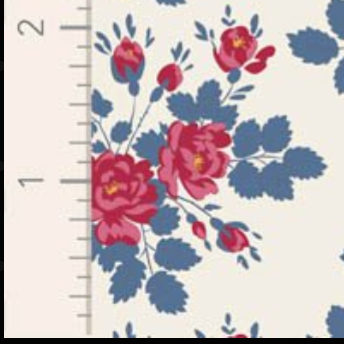 Tilda Village Life Myrtle Blue Cotton Fabric 100698 Half Yard (PREORDER SHIPS 10/1)