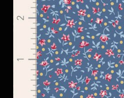Tilda Village Life Mae Blue Cotton Fabric 110185 Half Yard (PREORDER SHIPS 10/1)