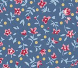 Tilda Village Life Mae Blue Cotton Fabric 110185 Half Yard (PREORDER SHIPS 10/1)