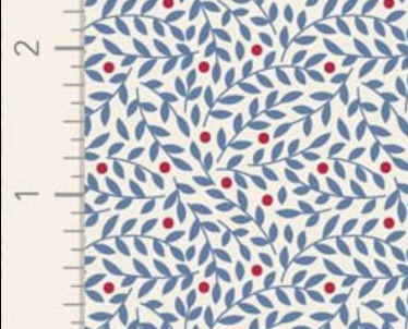 Tilda Village Life Lillian Blue Cotton Fabric 110184 Half Yard (PREORDER SHIPS 10/1)