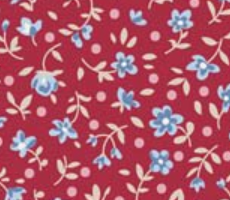 Tilda Village Life Mae Burgundy Cotton Fabric 110183 Half Yard (PREORDER SHIPS 10/1)
