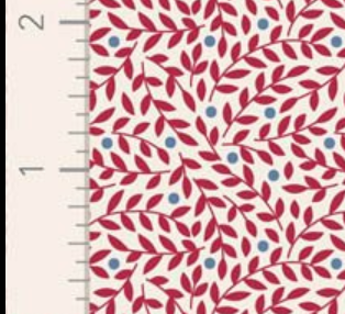 Tilda Village Life Lillian Burgundy Cotton Fabric 110182 Half Yard (PREORDER SHIPS 10/1)