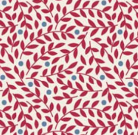 Tilda Village Life Lillian Burgundy Cotton Fabric 110182 Half Yard (PREORDER SHIPS 10/1)