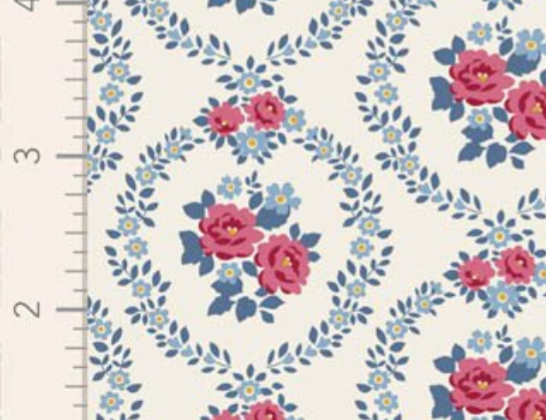Tilda Village Life Mable Cold Cream Cotton Fabric 100692 Half Yard (PREORDER SHIPS 10/1)