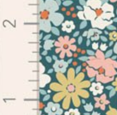 Tilda Village Life Esther Petrol Cotton Fabric 100689 Half Yard (PREORDER SHIPS 10/1)