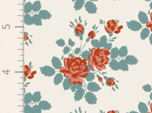 Tilda Village Life Myrtle Teal Cotton Fabric 100688 Half Yard (PREORDER SHIPS 10/1)