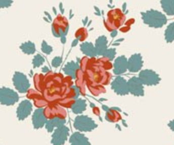 Tilda Village Life Myrtle Teal Cotton Fabric 100688 Half Yard (PREORDER SHIPS 10/1)