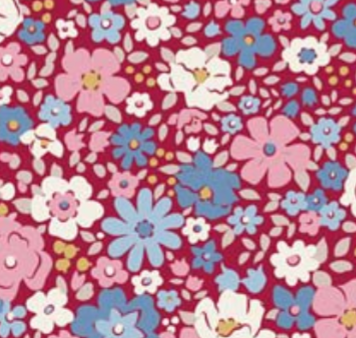 Tilda Village Life Esther Burgundy Cotton Fabric 100695 Half Yard (PREORDER SHIPS 10/1)