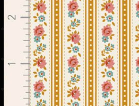 Tilda Village Life Agnes Ochre Cotton Fabric 100683 Half Yard (PRE ORDER SHIPS 10/1)