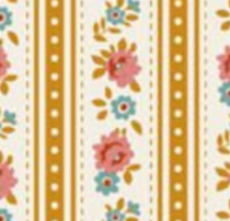 Tilda Village Life Agnes Ochre Cotton Fabric 100683 Half Yard (PRE ORDER SHIPS 10/1)