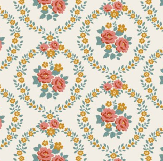 Tilda Village Life Mable Warm Cream Cotton Fabric 100682 Half Yard (PRE ORDER SHIPS 10/1)