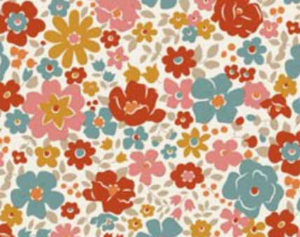 Tilda Village Life Esther Warm Cream Cotton Fabric 100681 Half Yard  (PRE ORDER SHIPS 10/1)