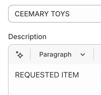 CEEMARY REQUESTED ITEM